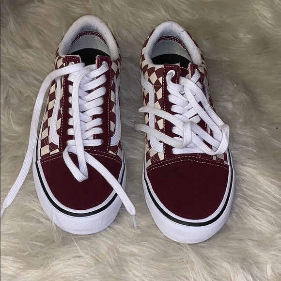 red checkered vans on feet